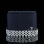 White Dial Diamond Markers Date Display Fully Iced Out Moissanite Watch Bracelet View
