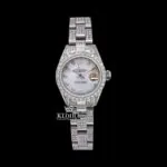 White Dial Diamond Markers Date Display Moissanite Diamond Watch