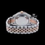White Dial Diamond Markers Two Tone Iced Out Moissanite Watch Caseback View