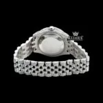 White Dial Roman Numeral Fully Iced Out Moissanite Diamond Watch Caseback View
