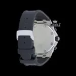 White Dial Standard Numerals Chronograph Semi Iced Moissanite Diamond Watch Caseback View