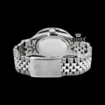 White Pearl Dial Diamond Markers Moissanite Diamond Watch Caseback View
