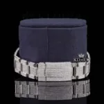 White Roman Dial Full Iced Out Classic Link Strap Moissanite Watch Bracelet View