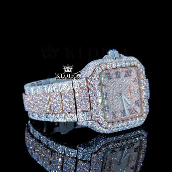 Womens Moissanite Cartier Watch Right Side View