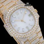 Womens Moissanite Patek Philippe Watch Front Face Close Up View