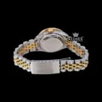 Yellow Dial Diamond Markers Two Tone Ladies Moissanite Watch Caseback View