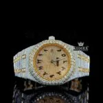 Yellow Gold AP Arabic Numerals Moissanite Diamonds Watch