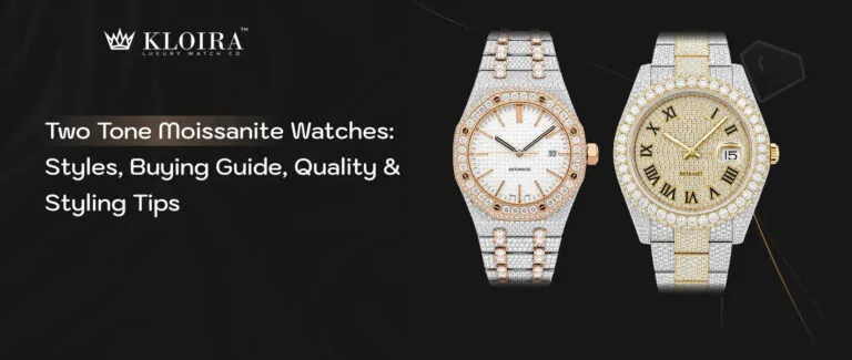 two tone moissanite watches styles quality and buying guide with iced designs